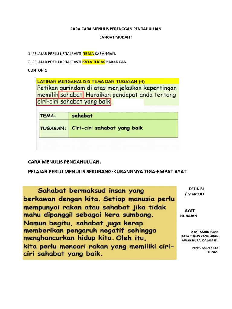 Cara Menulis Pendahuluan Karangan Pt3 Pdf