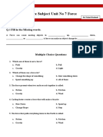 Science Subject Unit No 7 Force