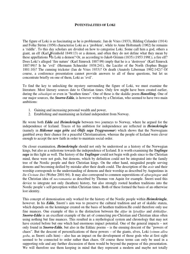 Loki's Role in Norse Mythology | PDF | Loki | Viking Age