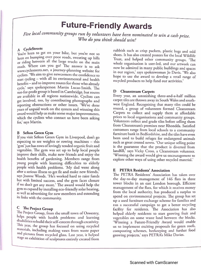 CE First Test 5 Part 3 | PDF