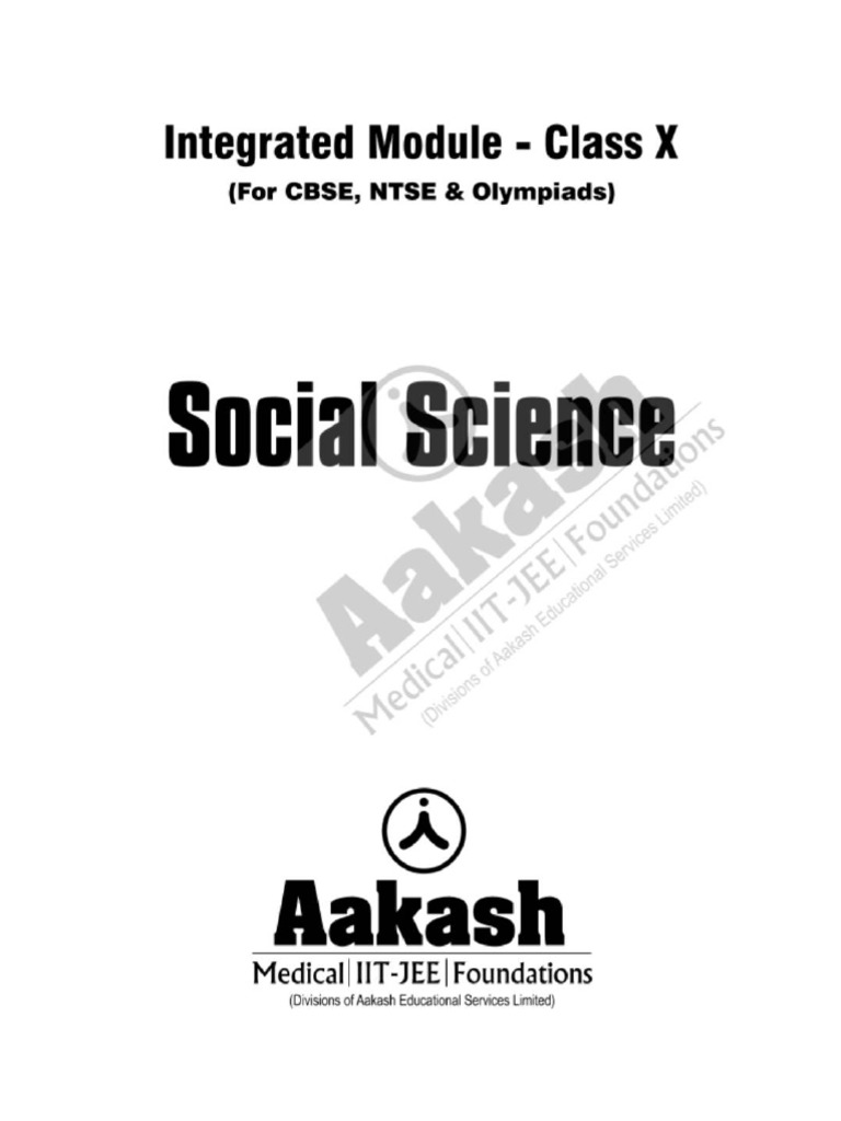 Aakash Social Studies Module Class 10 PDF
