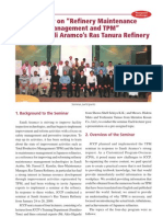 Seminar On Refinery Maintenance Management and TPM Held at Saudi Aramcos Ras Tanura Refinery