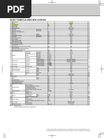 Main Vehicle Specifications