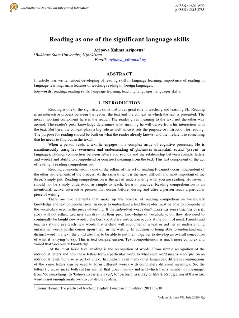 Enhancing Reading Skills in Language Learning | PDF | Reading ...