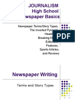 Journalism Newspaper Basics slide Powerpoint