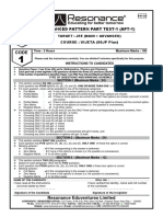 Paper: Advanced Pattern Part Test-1 (Apt-1)