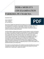 Sri Narendra Modi Ji'S Address On Examination Pariksha Pe Charcha