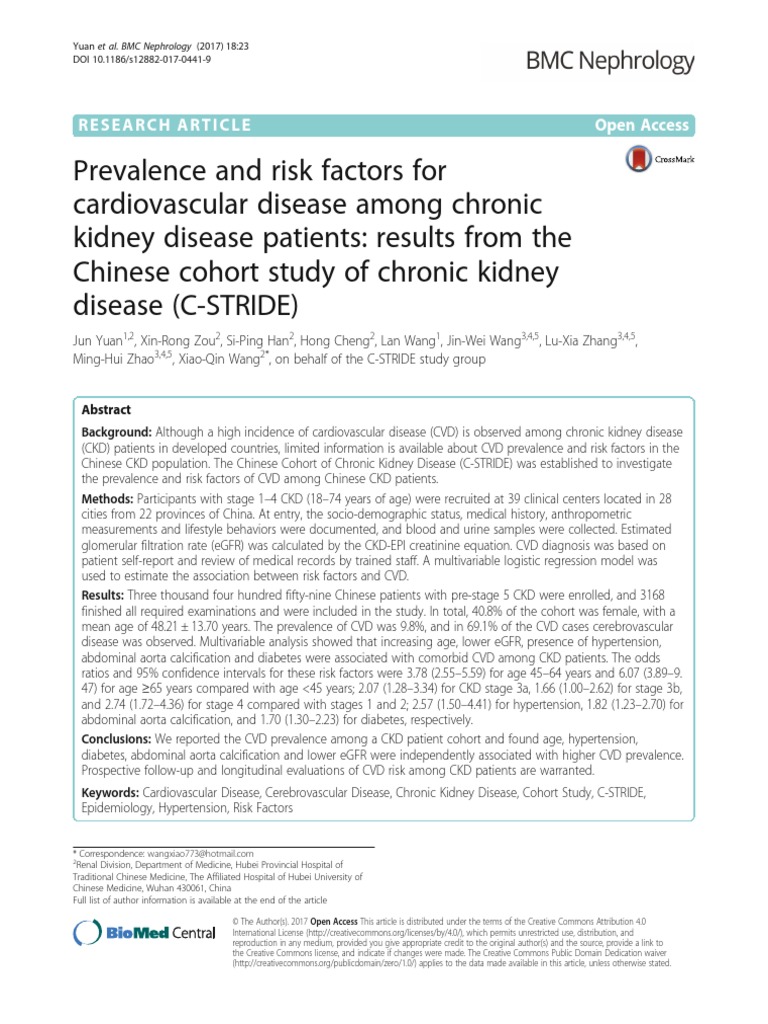 CVD Prevalence in Chinese CKD Patients | PDF | Chronic Kidney Disease ...