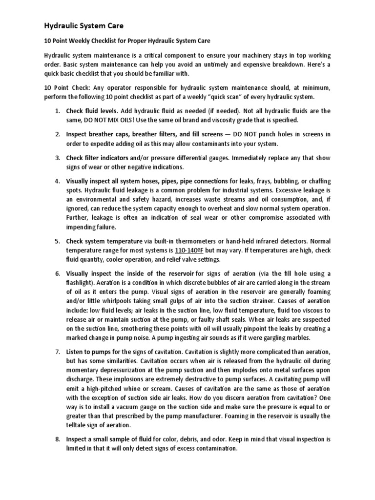 Hydraulic System Maintenance Guide | PDF | Pump | Valve