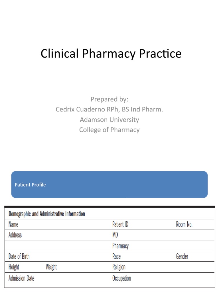 Clinical Pharmacy Practice Overview | PDF | Medical Diagnosis | Therapy