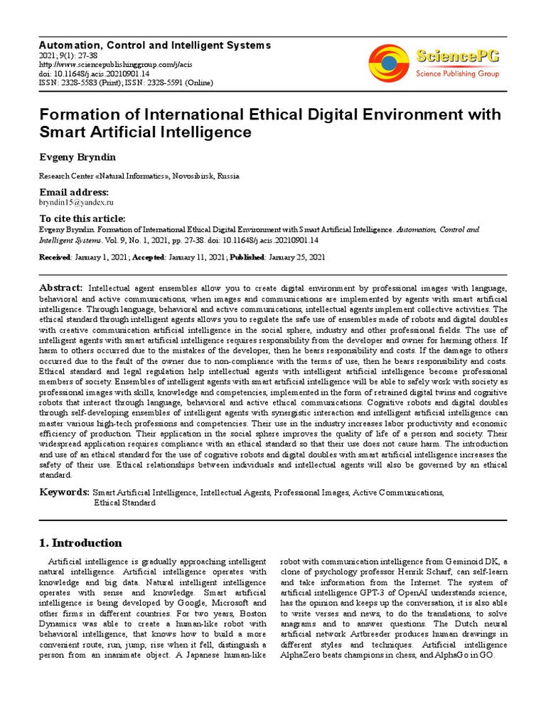 Ethical AI in Digital Environments | PDF | Artificial Intelligence ...
