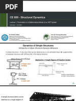 CE 809 - Lecture 1 - Formulation of Mathematical Model of SDF Systems