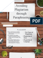 Avoiding Plagiarism Through Paraphrasing
