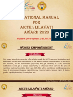Operational Manual For Aicte' Lilavati Award 2020: Student Development Cell, AICTE, New Delhi