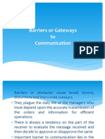Barriers or Gateways To Communication