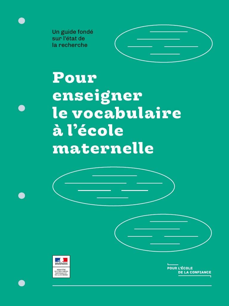 Guide Pour Enseigner Le Vocabulaire Pdf Guide Pour Enseigner Le Vocabulaire À L'école Maternelle | PDF