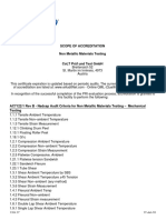 Scope of Accreditation Non Metallic Materials Testing: tfrm17 17-Jun-10