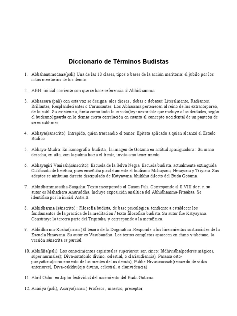 Diccionario de Trminos Budistas | PDF | Budeidad | zen