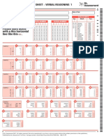 Please Mark Boxes With A Thin Horizontal Line Like This .: Familiarisation Answer Sheet - Verbal Reasoning 1