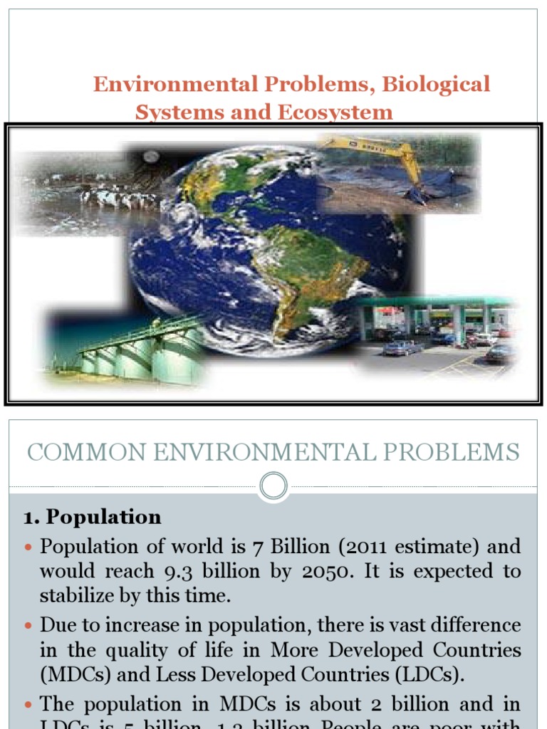 Environmental Problems & Biological Systems and Ecosystems | PDF ...