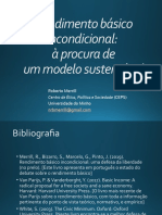 Rendimento Básico Incondicional: À Procura de Um Modelo Sustentável