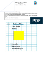 Class 1 Shapes and Space - Notes