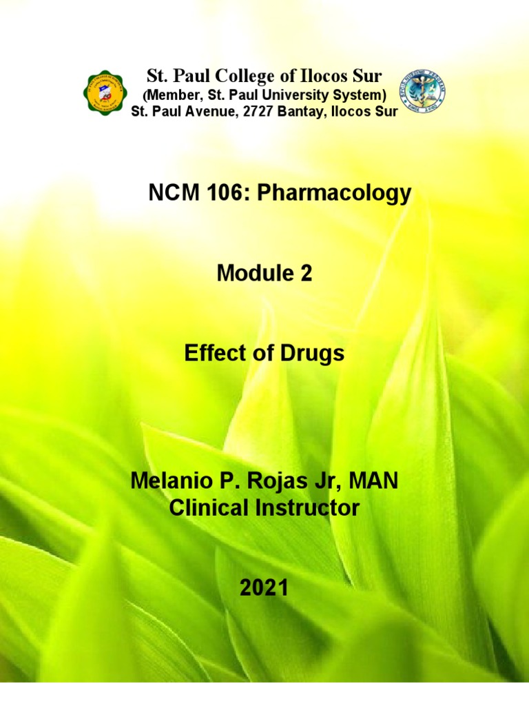 Module 2 - Effects of Drugs-Pharma | PDF | Bioavailability | Dose ...