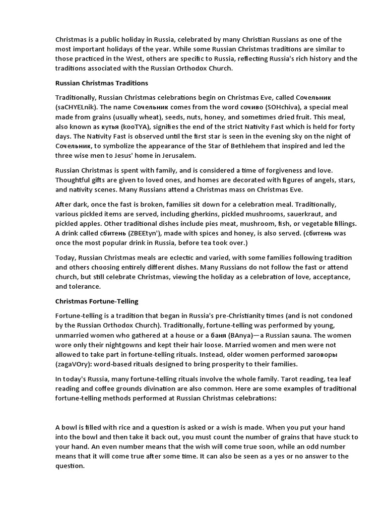 Christmas In Russia Fun Facts