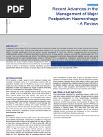 Recent Advances in The Management of Major Postpartum Haemorrhage - A Review