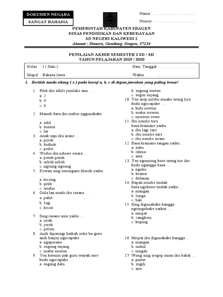 Pts Sd Kaliwedi 2 Java Indonesia