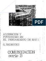 BEDESCHI, Giuseppe. Alienación y Fetichismo en El Pensamiento de Marx