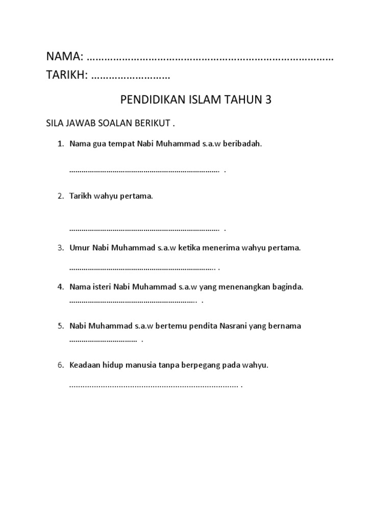 Sirah Thn 3 Pdf