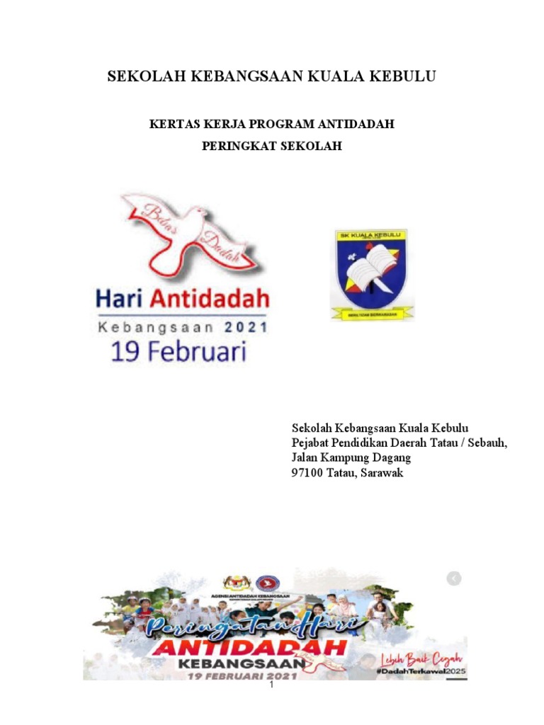 Kertas Kerja Minggu Anti Dadah Sk Kuala Kebulu Pdf
