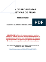 Lista de propuestas artísticas de Frías - Febrero 2021