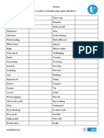 Grade 8 Unit 6 Adventures Vocabulary Quiz