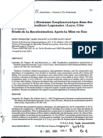 Peuplements Et Biomasse Zooplanctonique Dans Des Etangs de Pisciculture Lagunaire Layo, Côte D'ivoire Etude de La Recolonisation Après La Mise en Eau