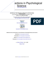 Science Current Directions in Psychological: Job Burnout: New Directions in Research and Intervention