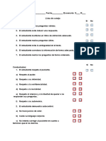 La Buena Práctica Del Interrogatorio Clínico - LISTA DE COTEJO