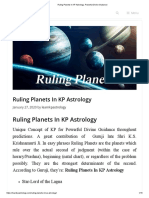 Ruling Planets in KP Astrology. Powerful Divine Guidance