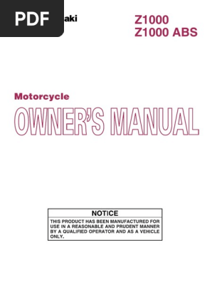 Kawasaki Z1000 - 2009 - Manual de Usuario ENG | PDF | Anti Lock