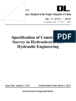 DLT-5173-2012-Specification of Construction Survey in Hydroelectric and Hydraulic Engineering