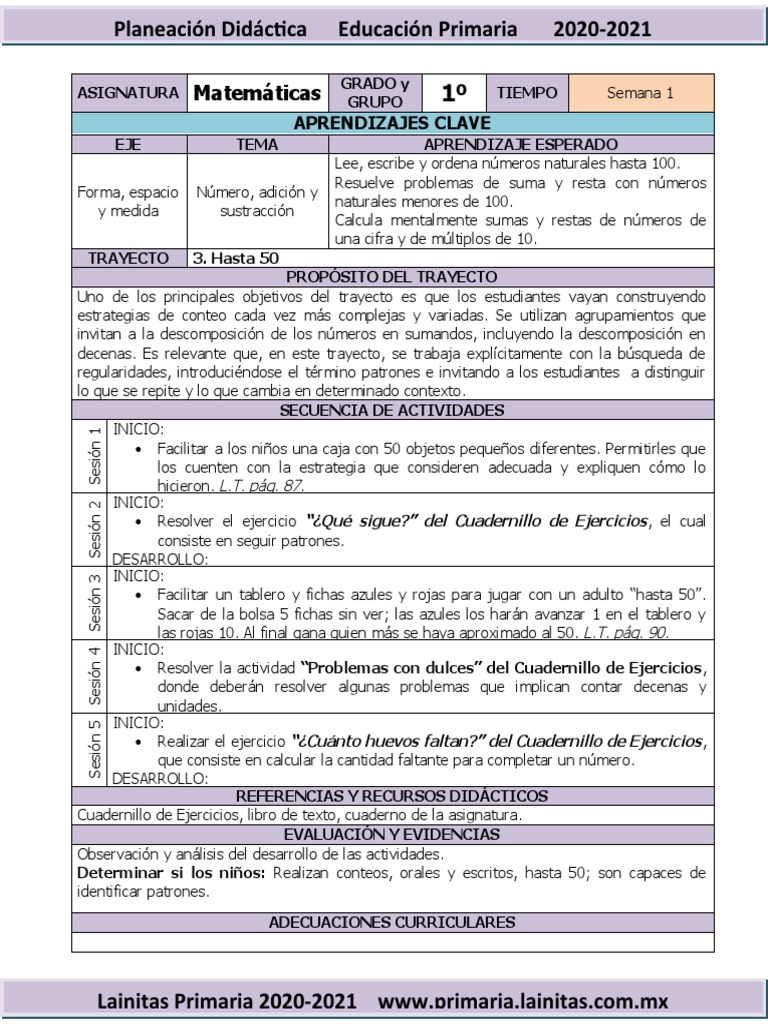 Planeación Matemáticas 1º Grado: Figuras | PDF | Educación primaria ...
