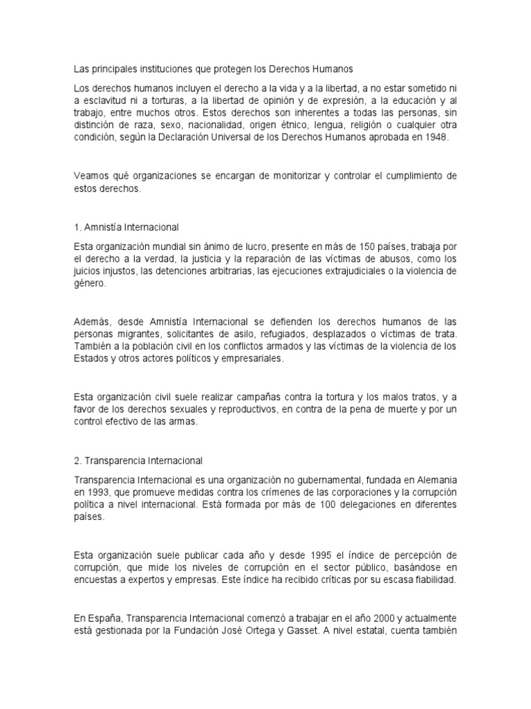Instituciones que protegen derechos humanos | PDF | Programa de las ...