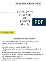 Kinematics Analysis OF Robots (Part 2) : Eng4406 Robotics and Machine Vision