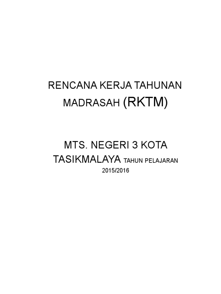 RKTM MTs Negeri 3 Tasikmalaya 2015/2016 | PDF
