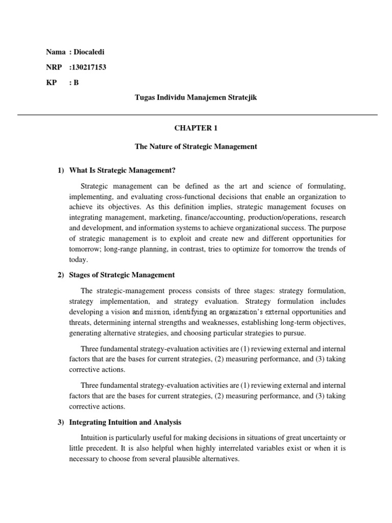 Strategic Management Fundamentals Guide | PDF | Strategic Management ...