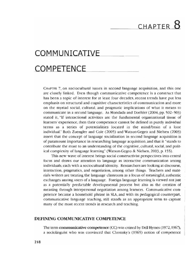 Understanding Communicative Competence | PDF | Nonverbal Communication ...