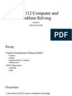 DISC 112 Computer and Problem Solving: Session 9 February 20, 2018