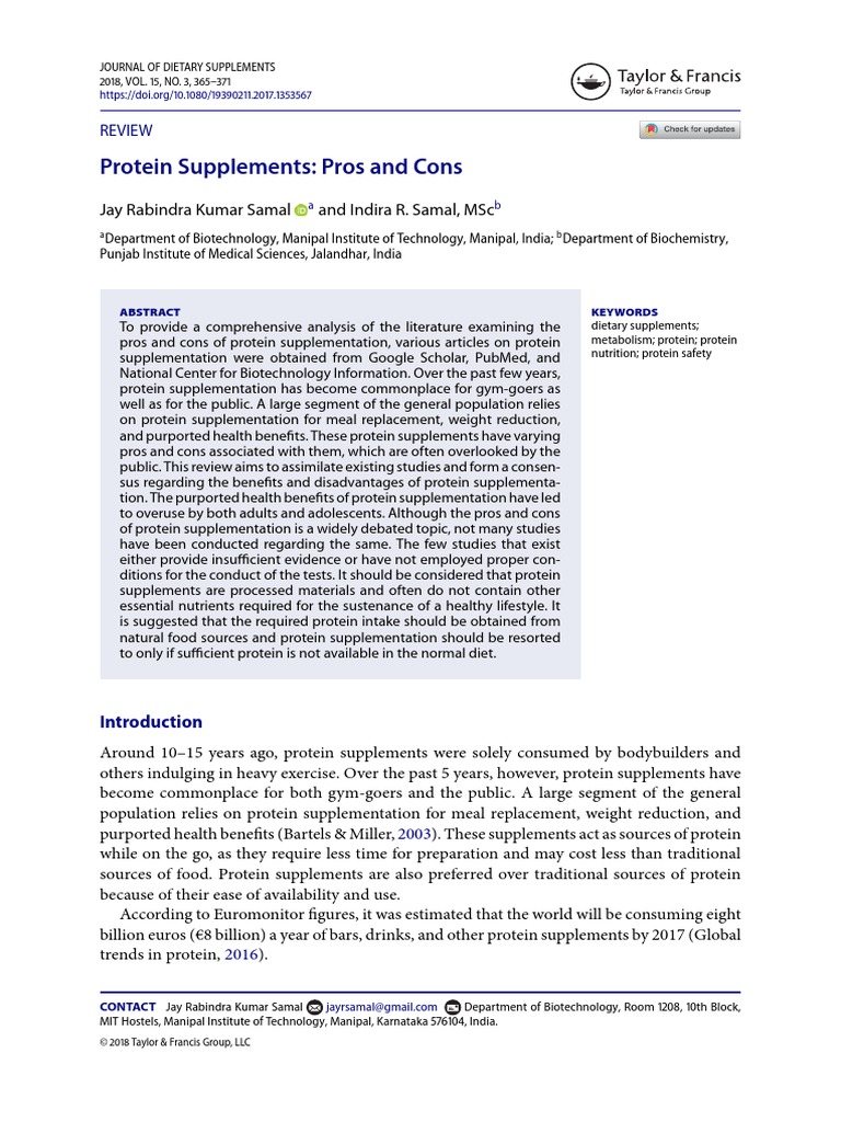 Protein Supplement - Pros and Cons Review | PDF | Dietary Supplements | Obesity