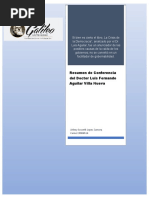 Resumen de Conferencia Del Doctor Luis Fernando Aguilar Villa Nueva